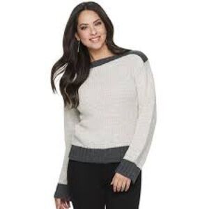 Apt. 9 women’s colorblocked boatneck sweater size M